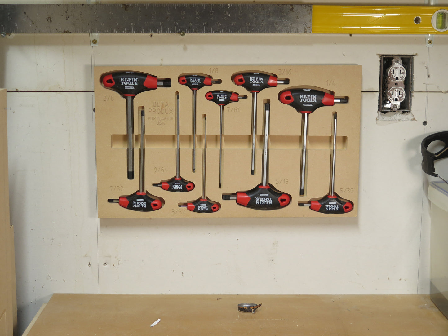 Toolbox Organizer for Klein Tools T-Handle Hex Wrenches