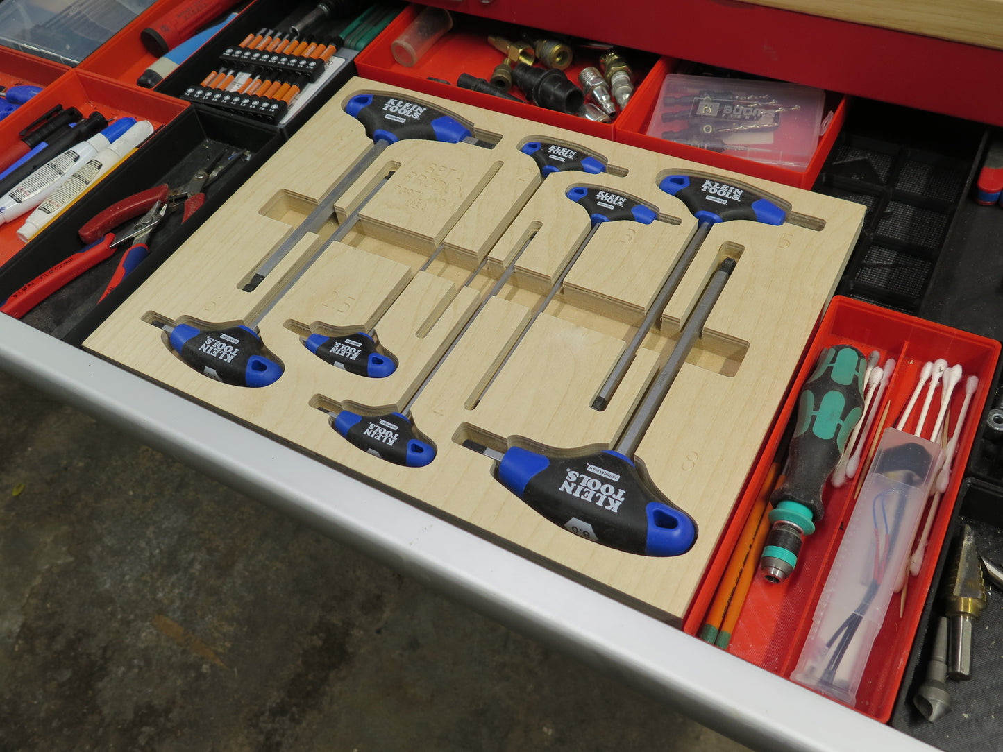 Toolbox Organizer for Klein Tools T-Handle Hex Wrenches